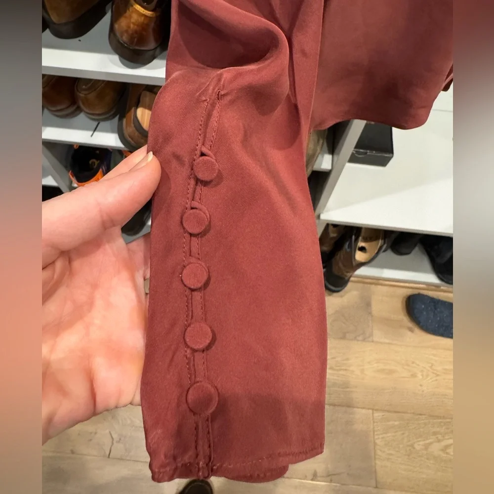 Frame Silk Blouse in Sable - Picture 7 of 7